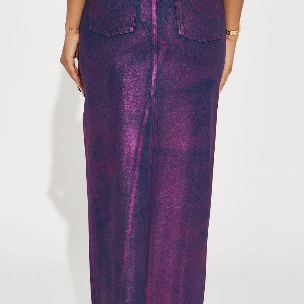 Fashion Nova Shimmering Purple Maxi Skirt - Picture 2 of 3